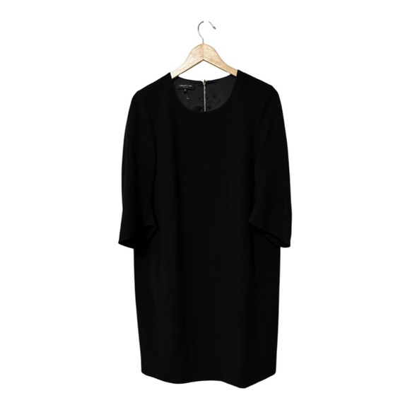 LAFAYETTE 148 | 3/4 Sleeve Sheath Dress with Exposed Zipper in Black, Size 8 - Picture 3 of 10